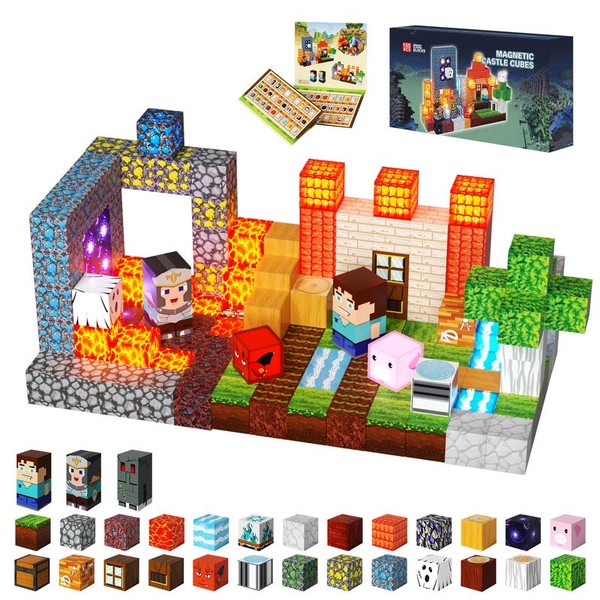 Magnetic Blocks 150PCS Magnetic Building, Light Up Magnet Cubes, STEM