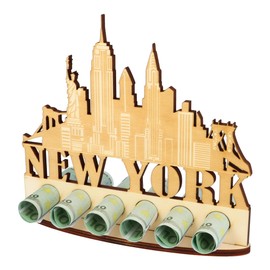 WORTGEFECHTE XL Wooden Money Gift Travel Voucher New York Gift Idea Voucher Packaging Funny Gift Money Gift for Men and Women (New York)