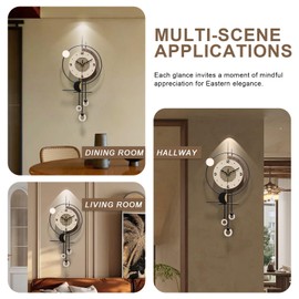 HEBOIX Decorative Wall Clock for Living Room Battery Operated Large Unique Modern Wall Clocks for Living Room &Bedroom Brown Checkered Pattern 27"*12"