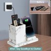 LADSTAG Pen Holder Desk Organiser with Inductive Charging Station (Marble)