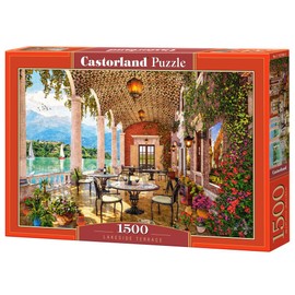 CASTORLAND 1500 Piece Jigsaw Puzzles, Lakeside Terrace, Italy, Mountain lake, Scenic view, Adult Puzzle, Castorland C-152186-2
