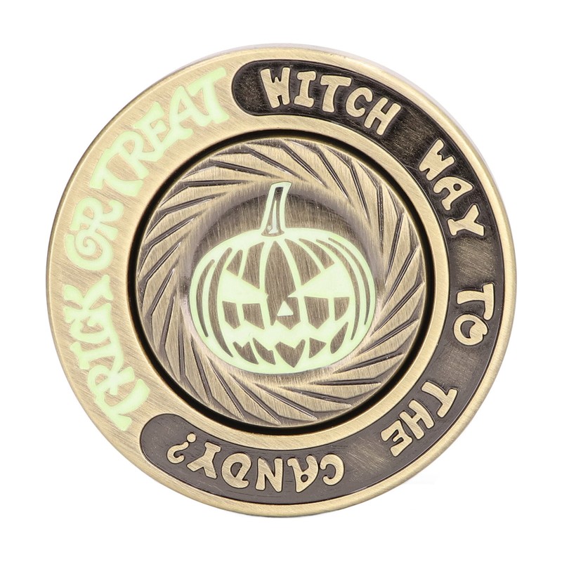 Slider Haptic Coin Anti Stress Luminous Pumpkin Pattern Exquisite Magnetic