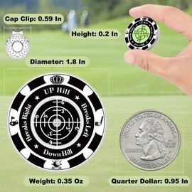 Lousrnman Golf Green Reader, Ball Marker for Putting Green with High Precision Horizontal Bubble, Golf Accessories Putt Aid Tool with Hat Clip (3 Pcs BlackBlack)