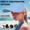 Womens Sun Hat Large Wide Brim Criss Cross Ponytail Baseball