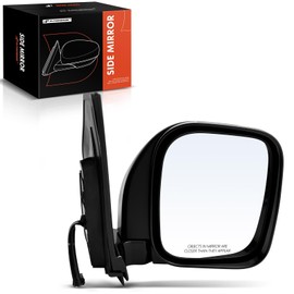 A-Premium Passenger Side Power Door Mirror - Compatible with Mitsubishi Montero 2001-2006 - Heated Manual Folding Paintable Black Outside Rear View Mirror - Replace# MN167238XA
