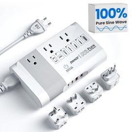 [Game-Changer] DOACE 500W Max 220V to 110V Converter, 50Hz to 60Hz Voltage Converter for European Travel, 100% Pure Sine Wave Power Converter US to Europe for CPAP Hair Straightener Laptop Cell Phone