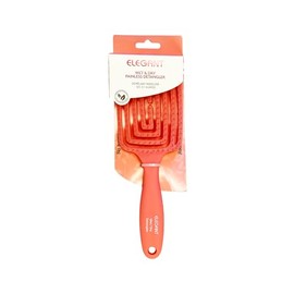 Elegant Wet & Dry Painless Detangler Vented Spiral Hair Brush 10" (Coral #322)