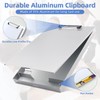 Metal Clipboard with Storage,Form Holder Portfolio Aluminum Metal Binder with