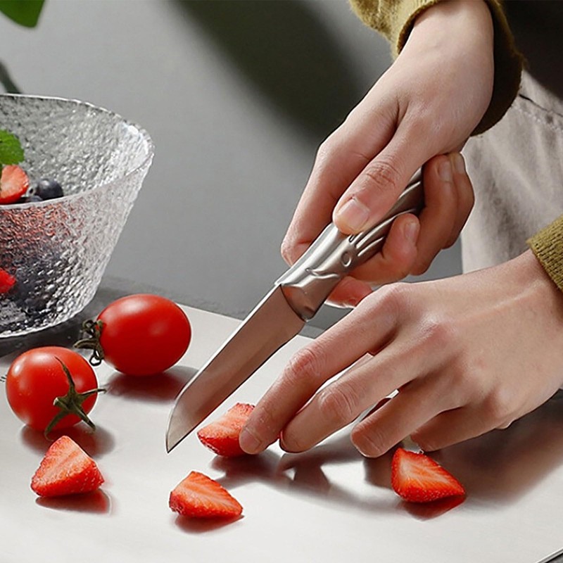 XQMMGO Titanium Chopping Board, Stainless Steel, Double-Sided Food Grade, Easy