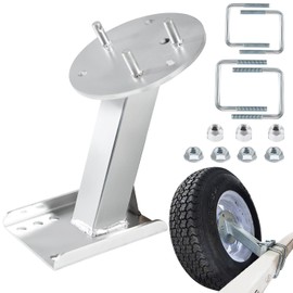 3001.0064 Spare Tire Mount for Trailer, Spare Tire Carrier Heavy-Duty Nickel-Plated Steel High-Mount Bracket Fits Most 4 & 5 & 6 Lugs Wheels, Holds 4.5'', 4.75'', 5" Bolt Pattern, Easy to Install