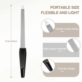 Sularpek 6 Pack Metal Nail File, Nail File, Professional Nail File, Nail Files for Natural Nails, Nail File Set, Nails Accessories Tools for Home Salon Use,15.2cm/6'', White/Black