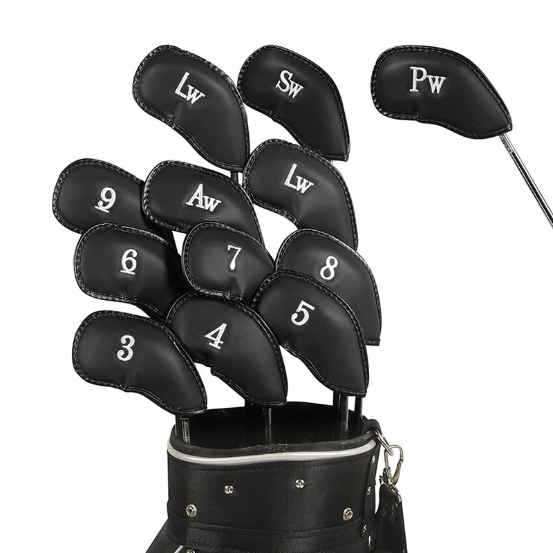 12Pcs Golf Iron Covers Set with Numbers Soft Protective Golf