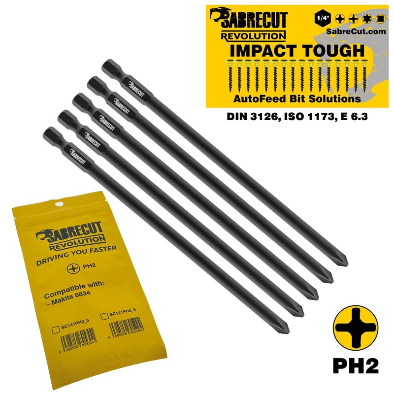 5 x SabreCut SC141PH2_5 141mm PH2 Compatible with Makita 6834