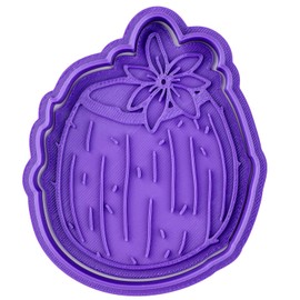 Coconut cookie cutter - Fruits and food series - Dishwasher safe, 15mm deep Cookie cutter, Image press and Storage clip - Marshmallow Bliss