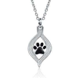 OutstandLong Dog Cat Pet Cremation Urn Necklace for Ashes Jewelry Keepsake Memorial Animal for Womens