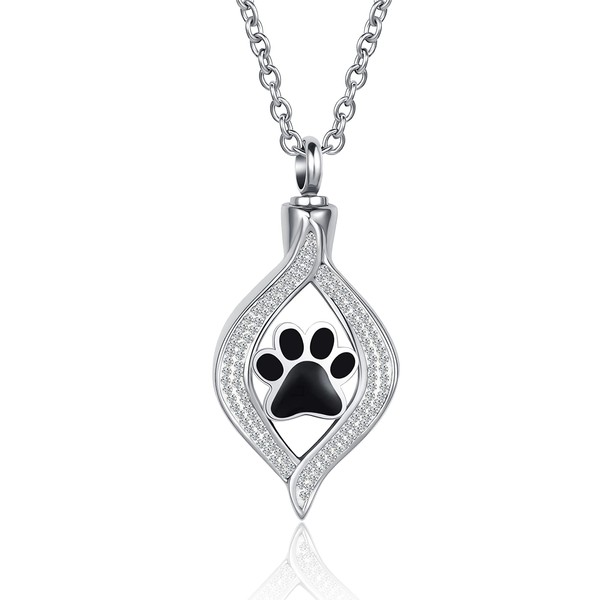 OutstandLong Dog Cat Pet Cremation Urn Necklace for Ashes Jewelry