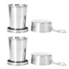 Pack of 2 Folding Cups, Stainless Steel 150 ml, Foldable