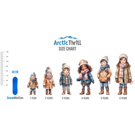 ArcticThrill Snow Sled for Kids - SnowMotion - Slider Board with Pull Rope; Outdoor Plastic Winter Sleigh for Toddlers & Kids