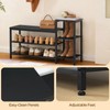 YATINEY 3-Tier Shoe Rack Bench, Wooden Shoe Storage Bench, Industrial