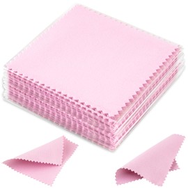 wegoup 50 Pack Jewelry Polishing Cloth, 3.15" x 3.15" Pink Cleaning Cloths, Small Silver Cleaning & Polishing Cloth for Jewelry, Individually Wrapped.