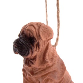 Cozy Brown Shar-Pei Hanging Christmas Ornament, Unique Hanging Dog Ornament, Gift for Dog Lovers, 2.25 Inches