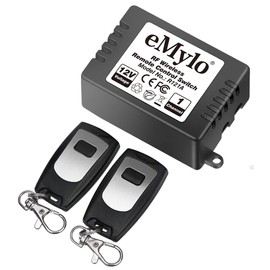 eMylo RF DC 12V 1 Channel One Relay Wireless Remote Control Light Switch Transmitter 433Mhz Remote Control Switch for Light Door Garage On/Off