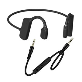 GZCRDZ - Auriculares de conducción ósea, auriculares con cable de 3,5 mm, auriculares abiertos compatibles con teléfonos móviles, computadoras y tabletas