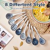 Ceramic Asian Soup Spoons, Easy to Hold, Long Handle Perfect