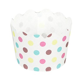 Pearl Metal D-2675 Bakegee Paper Muffin Cups, Dots, 12 Pieces (Approx.) Outer Diameter 2.4 x Height 2.0 inches (60 x 50 mm), Bottom Diameter 2.2 inches (55 mm)
