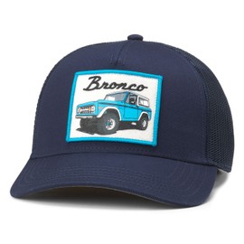 AMERICAN NEEDLE Ford Bronco Valin Adjustable Snapback Baseball Trucker Hat (SMU500E-BRONCO-NAVY)