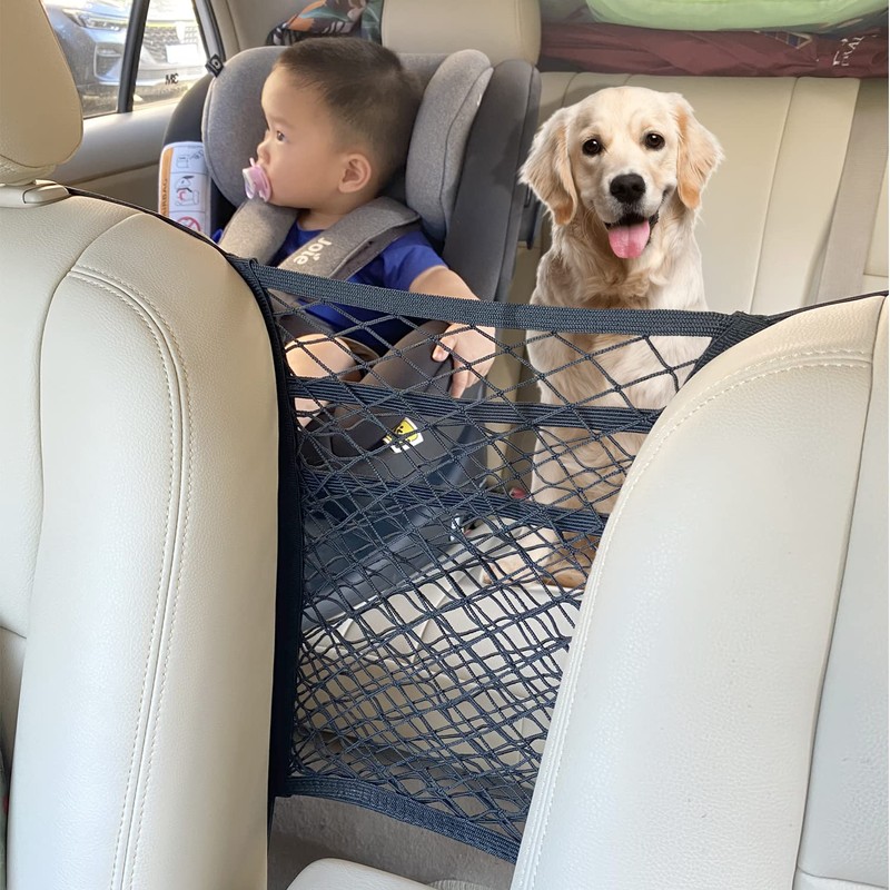 MBVBN 3-Layer Car Mesh Organizer, Seat Back Net Bag, Barrier