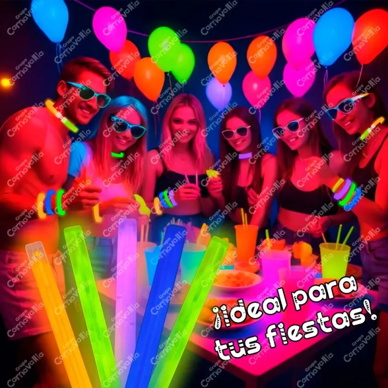 30 Pulseras Neon Gruesa Cyalume Luz Fosforescente Glow Stick