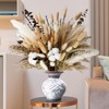 Natural Dried Flower Bouquet - Pampas Grass, Cotton Stems, Bunny
