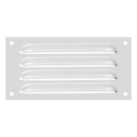 PATIKIL 4x8 Inch Aluminum Vent Cover, Screen Air Grille Ventilation Cover HVAC Louvered Grill Built-in Mesh for Home Kitchen Fireplace Bathroom Wall Ceiling, Silver