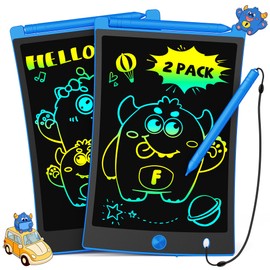 TEKFUN TEKFUN 2 Pack LCD Writing Tablet with Stylus, 8.5in Erasable Doodle Board Mess Free Drawing Pad for Kids, Car Trip Educational Toys Birthday Christmas Gift for 3 4 5 6 7 Girls Boys (2*Blue)