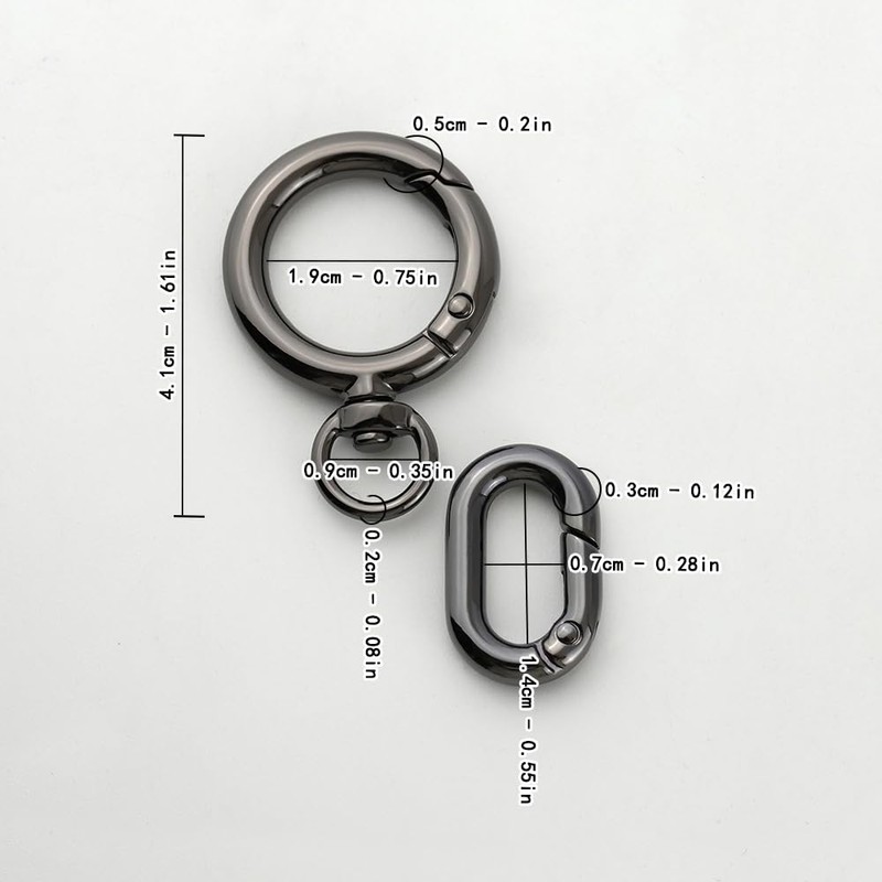 [FUSSED] 2pcs Key Ring, Backpack Buckle, Spring Gate O-Ring Round