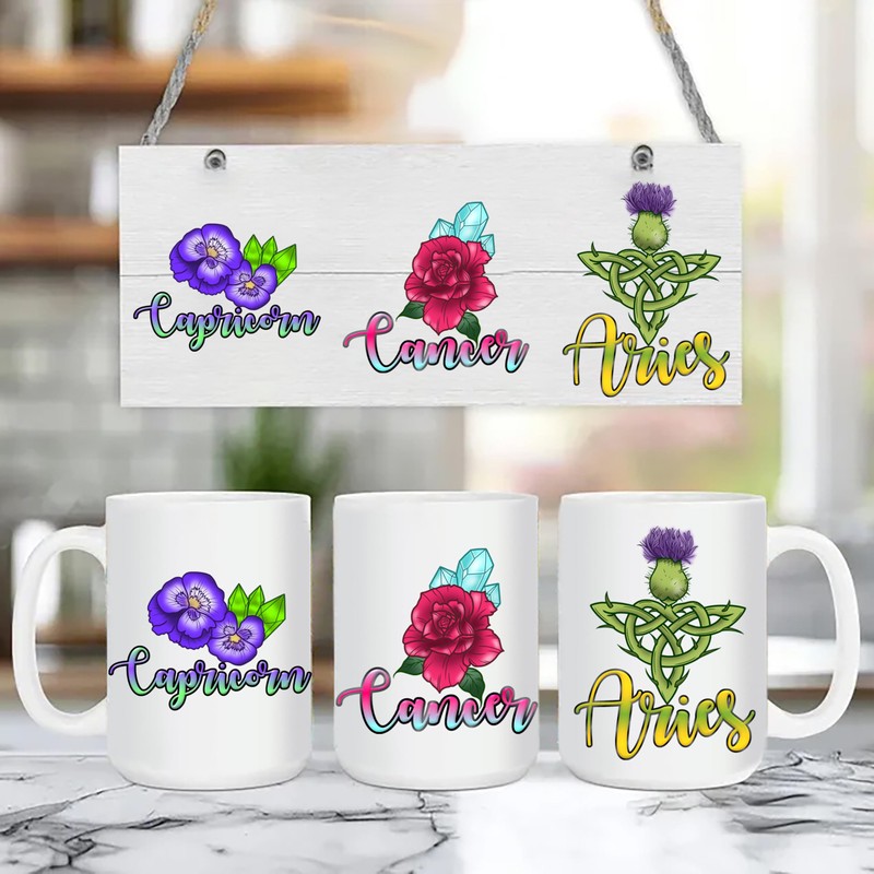 12 PCS Zodiac UV DTF stickers