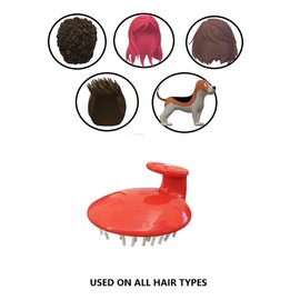 G.B.S - Cepillo de champú para hombre, cepillo de masaje para el cuero cabelludo, cerdas de silicona suave, cuidado fácil de alcanzar la raíz del pelo rizado grueso, eliminación de la caspa, exfoliante de cuero cabelludo de ducha, crecimiento del cabello