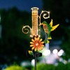 Stargarden Hummingbird Rain Gauge Outdoor,Metal Solar Rain Gauge Decorative Waterproof