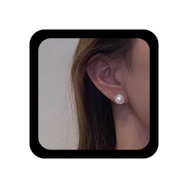 Yienate Boho Pearl Stud Earrings Vintage Gold Round Pearl Earrings Statement Geometry Imitation Pearl Dangle Earrings Minimalist Bridal Pearl Earrings Jewelry for Women