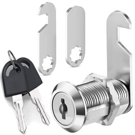 Litensh Security Mailbox Lock with Different Keys, 35mm Letter Post Box Lock, Cabinet Drawer Cam Cupboard Lock, Toolbox Door Furniture Locker Lock Come with 2 Different Lock Plates