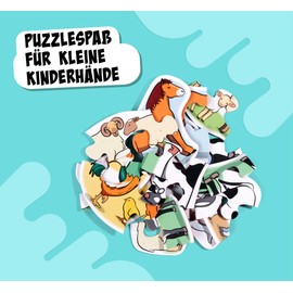 Noris 606012166 – 6 First Puzzles: Farm Animals (Puzzle from 3 Years) – Children's Puzzle with 6 Animal Motifs (2-5 Large Pieces Each), Toy for Toddlers and Children