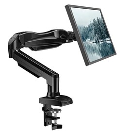 HUANUO HUANUO Single Monitor Mount, 13 to 32 Inch Gas Monitor Arm, Adjustable Stand, Vesa Mount with Clamp and Grommet Base - Fits 4.4 to 19.8lbs LCD Computer Monitors
