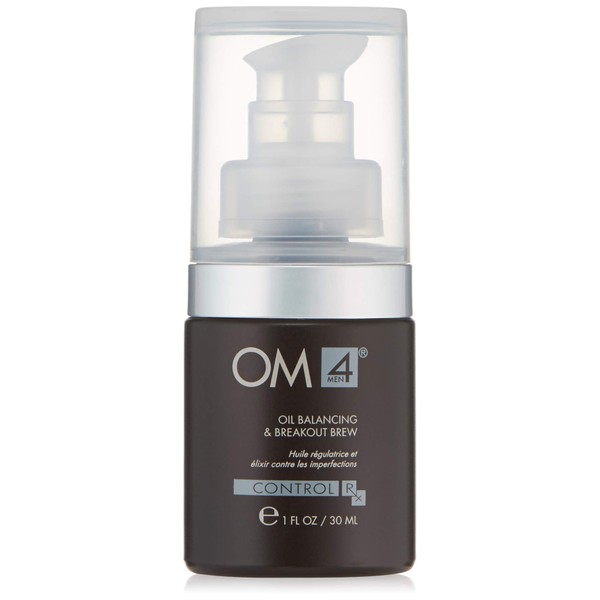 Organic Male OM4 Control: Oil Balancing & Breakout Brew Serum- Mens Skincare with Salicylic Acid and St. John's Wort for oily combination skin