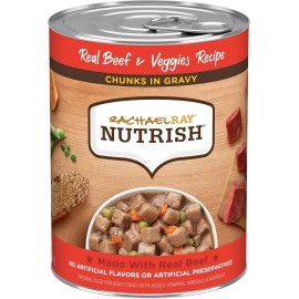 Rachael Ray Nutrish Rachael Ray Chunks in Gravy Wet Dog Food, Real Beef & Veggies Recipe, 13