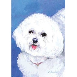 Bichon Frise Dog Breed Patriotic House Flag 28 x 40 Inches