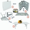 Brosisincorp Plastic Folding Table Portable Fold-in-Half Rectangle Table with Carrying