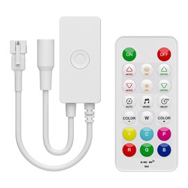 BTF-LIGHTING SP648E SPI RGB 2.4GHz Blue-tooth LED Controller Compatible with WS2812B WS2811 FCOB SPI RGB DC5V/DC12V/DC24V Works with 2.4G RF Remote/App Control Music Mode