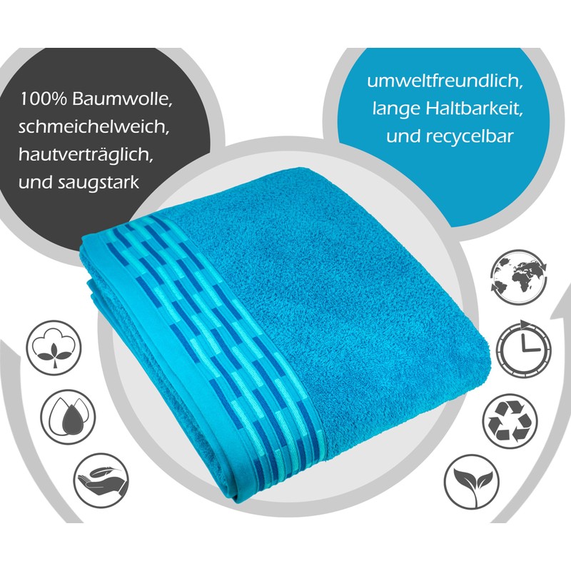 Lashuma Lugano Bath Towel Large Sauna Towel for Men Aquamarine