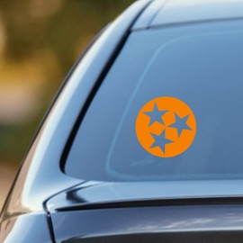 CUSHYSTORE Tennessee Flag State Stars Decal Vinyl Sticker for Motorcycle Hardhat Laptop Mug Tumber Orange 3.75"